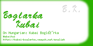 boglarka kubai business card